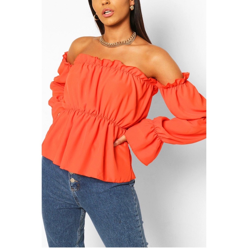 Off The Shoulder Volume Sleeve Top